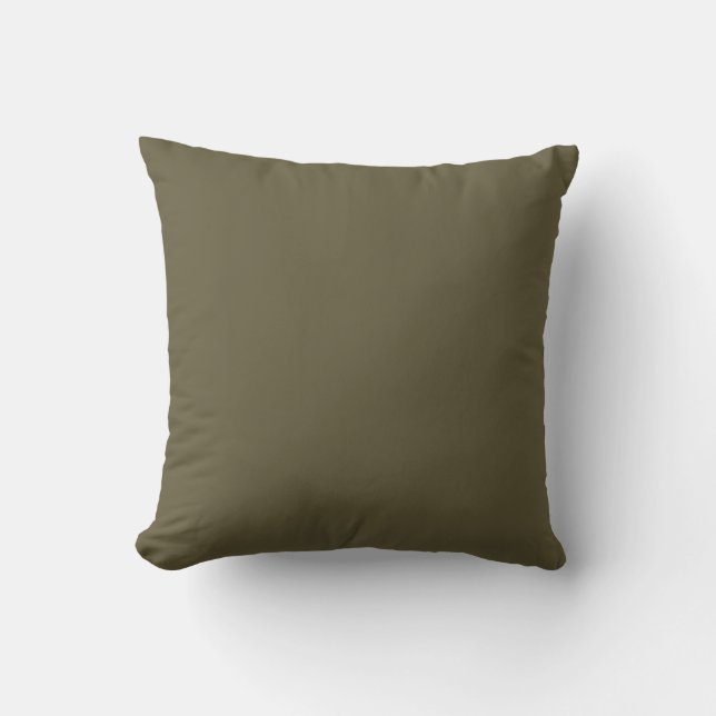 Olive Green Schlicht Solid Color Kissen (Vorderseite)