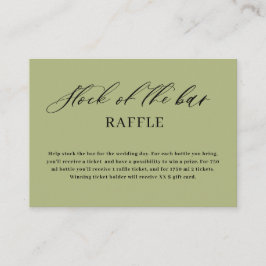 Olive Green Script Stock the Bar Brautparty Begleitkarte