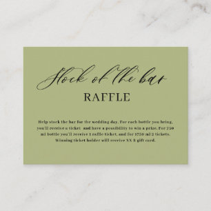 Olive Green Script Stock the Bar Brautparty Begleitkarte