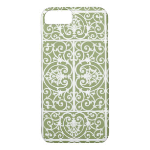 Olive Green Scrollings Muster Case-Mate iPhone Hülle