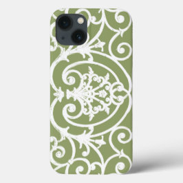 Olive green scrollwork muster Case-Mate iPhone ca. Hülle