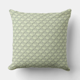 Olive Green Seamless Circle Pattern Kissen