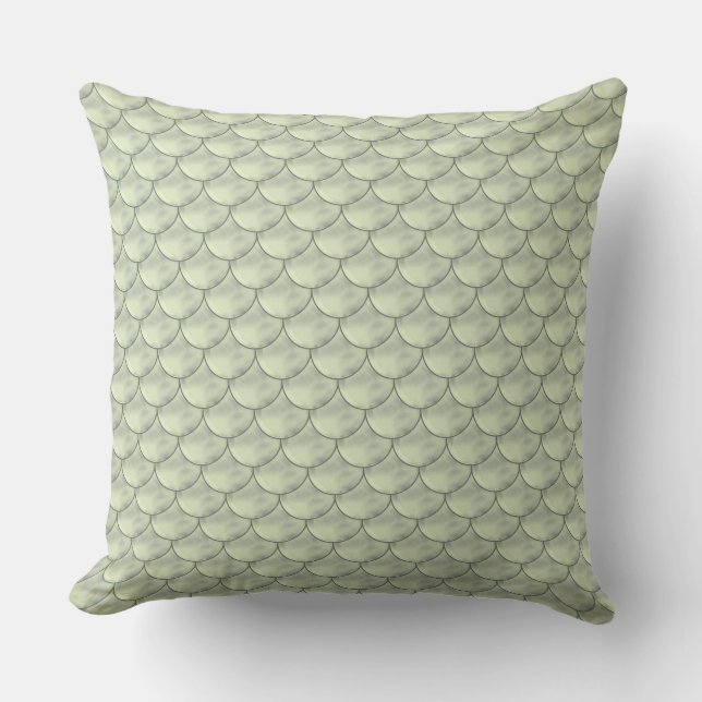 Olive Green Seamless Circle Pattern Kissen (Vorderseite)