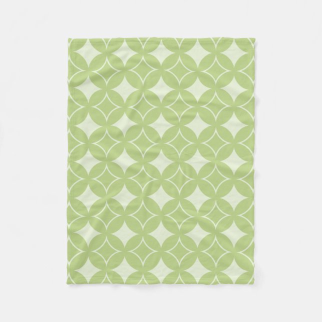 Olive Green Shippo Muster Fleecedecke (Vorderseite)