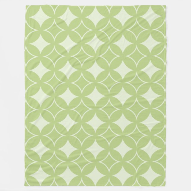Olive Green Shippo Muster Fleecedecke (Vorderseite)