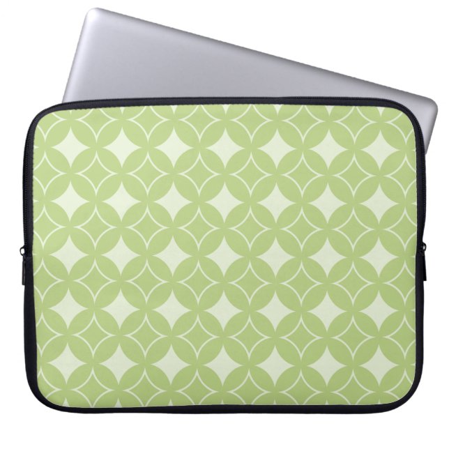 Olive Green Shippo Muster Laptopschutzhülle (Vorderseite)