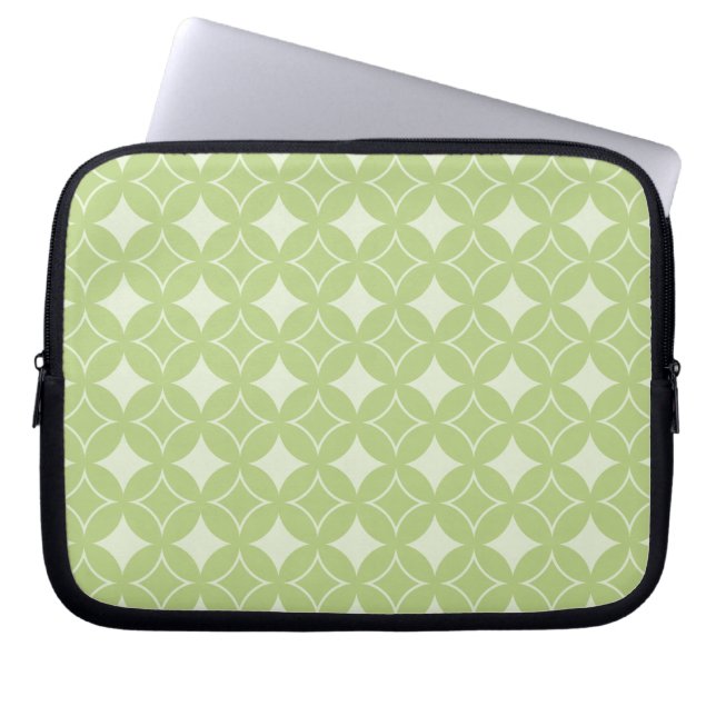 Olive Green Shippo Muster Laptopschutzhülle (Vorderseite)