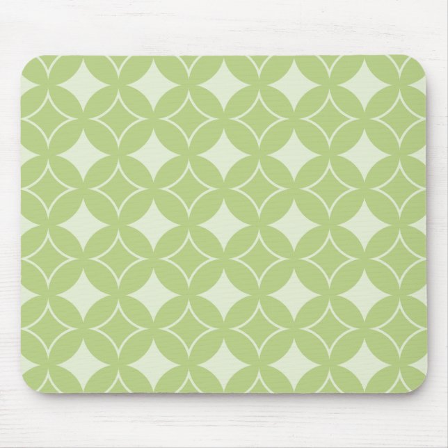 Olive Green Shippo Muster Mousepad (Vorne)