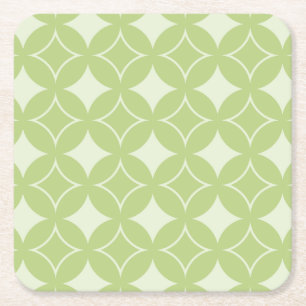 Olive Green Shippo Muster Rechteckiger Pappuntersetzer