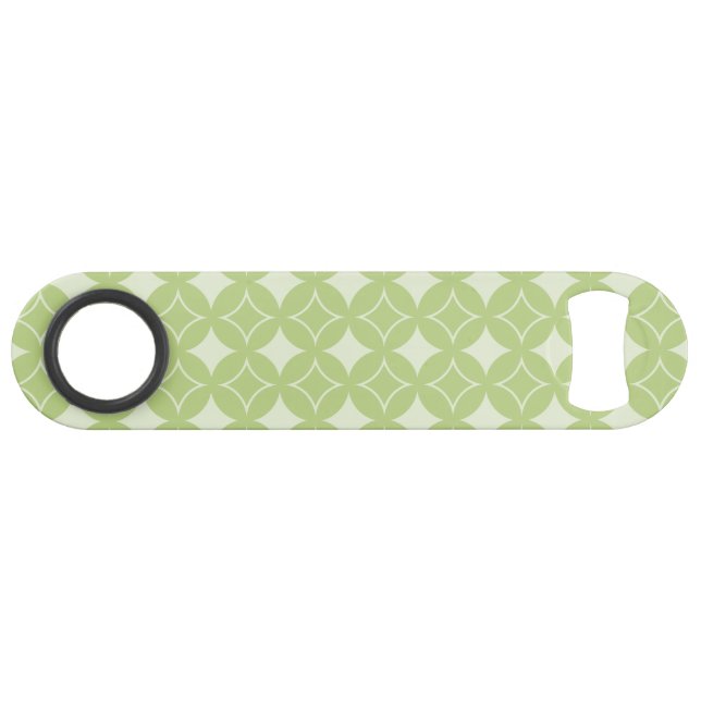 Olive Green Shippo Muster Speed Flaschenöffner (Vorderseite (Horizontal))