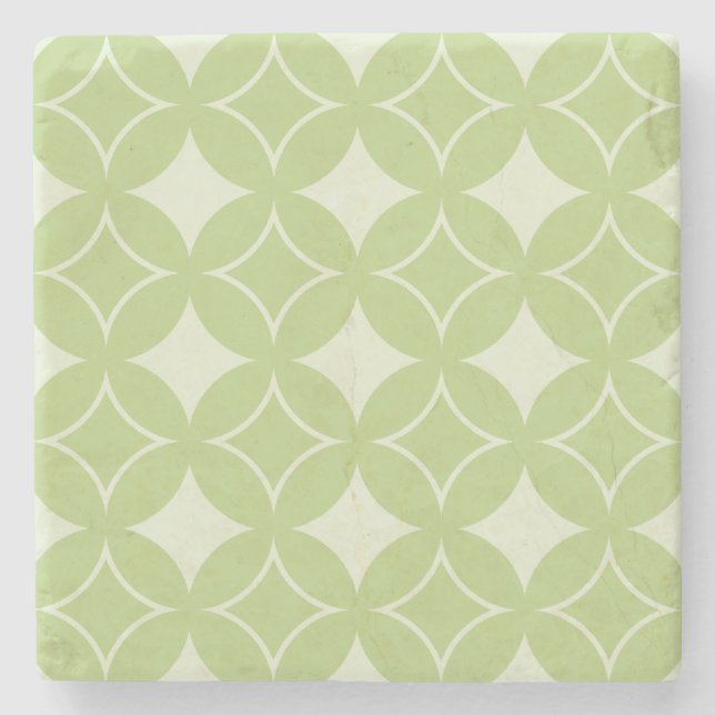 Olive Green Shippo Muster Steinuntersetzer (Vorderseite)