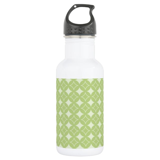 Olive Green Shippo Muster Trinkflasche (Vorderseite)