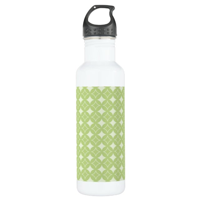 Olive Green Shippo Muster Trinkflasche (Vorderseite)