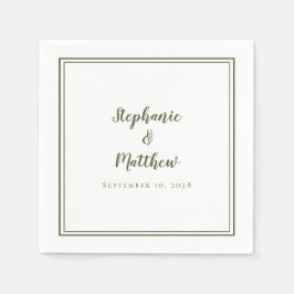 Olive Green Simple Modern Minimalistisch Wedding Serviette