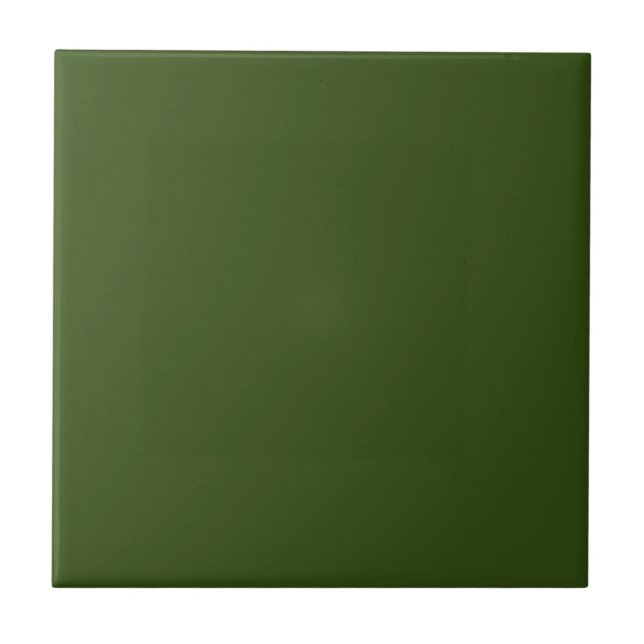 Olive Green Solid Color Tile Fliese (Vorderseite)
