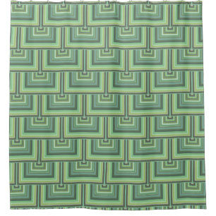 Olive green streifen quadratische Skalen Muster Duschvorhang
