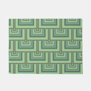 Olive green streifen quadratische Skalen Muster Fußmatte