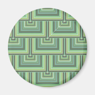 Olive green streifen quadratische Skalen Muster Magnet