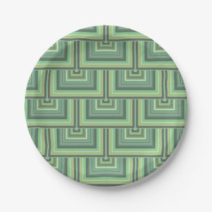 Olive green streifen quadratische Skalen Muster Pappteller