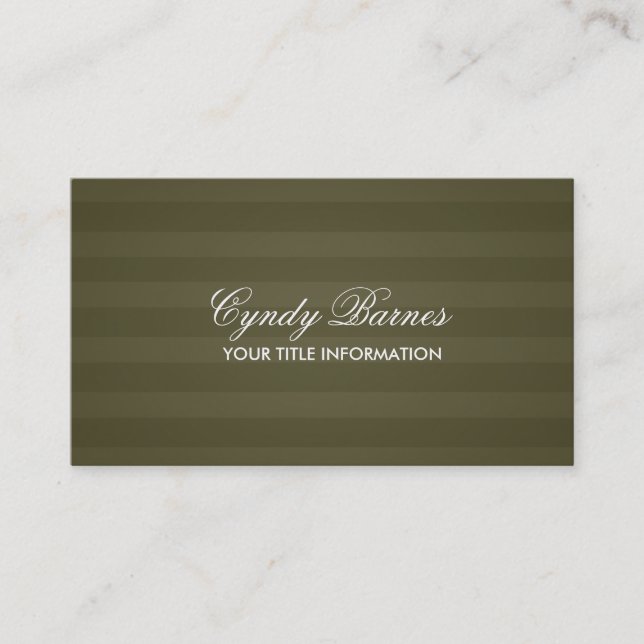 Olive Green Strip Business Card Visitenkarte (Vorderseite)