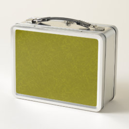 Olive green surface with subtle swirling pattern metall brotdose