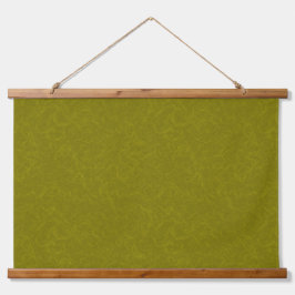 Olive green surface with subtle swirling pattern wandteppich mit holzrahmen