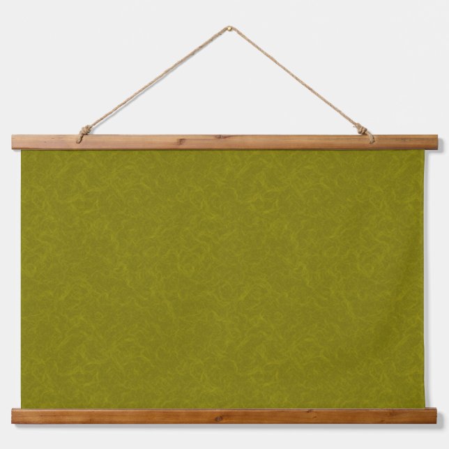 Olive green surface with subtle swirling pattern wandteppich mit holzrahmen (Vorne)
