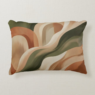 Olive Green Terracotta Abstract Accent Pillow Dekokissen