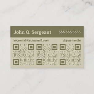 Olive Green Triple QR Code Business Card Visitenkarte