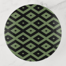 Olive-Green-und Black-Diamant-Muster