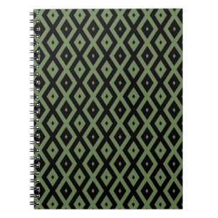 Olive-Green-und Black-Diamant-Muster Notizblock