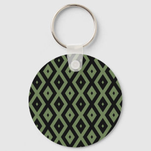 Olive-Green-und Black-Diamant-Muster Schlüsselanhänger