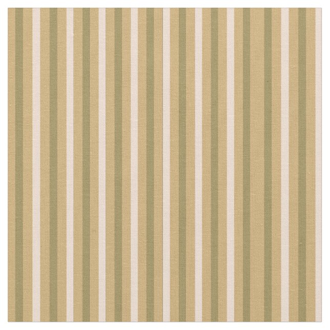 Olive Green und Cream Classic Stripe Stoff (Nahaufnahme)