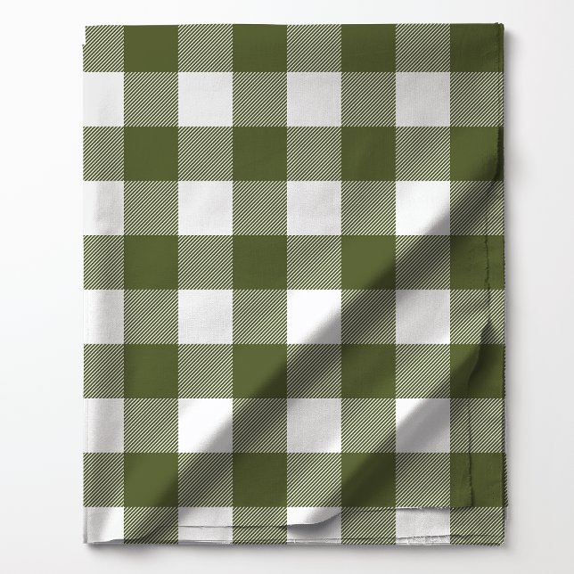 Olive Green und White Buffalo Kariertes Muster Stoff (Von Creator hochgeladen)