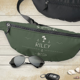 Olive Green Vintage Van Surfer Crew Minimalist Bauchtasche