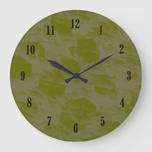 Olive Green Wall Clock mit schwarzen Zahlen Große Wanduhr