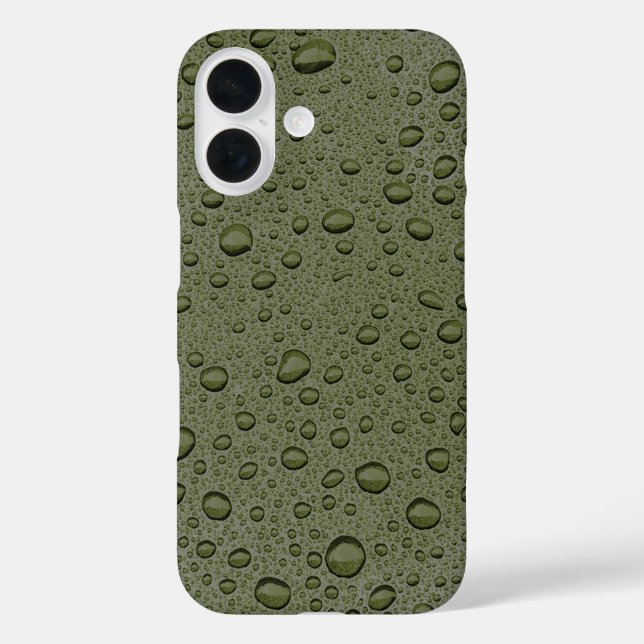 Olive-Green-Water-Tröpfchen Case-Mate iPhone Hülle (Rückseite)