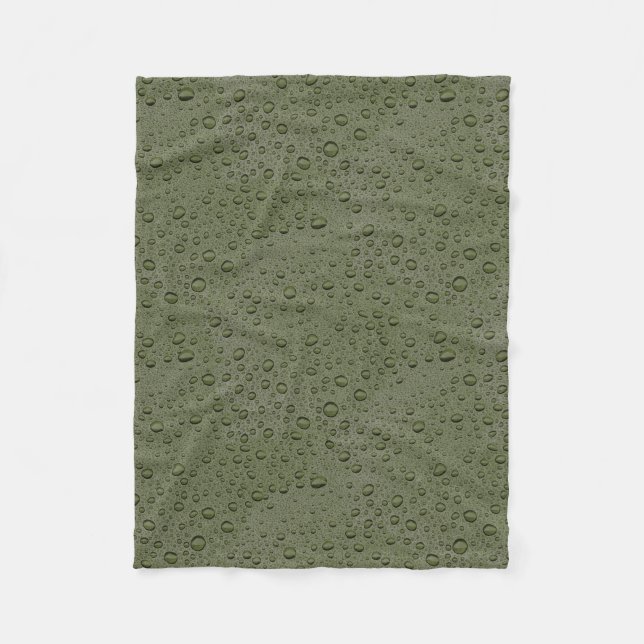 Olive-Green-Water-Tröpfchen Fleecedecke (Vorderseite)