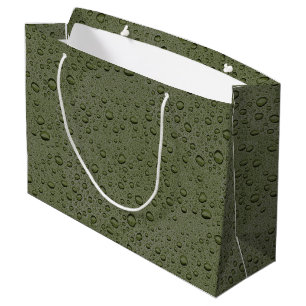 Olive-Green-Water-Tröpfchen Große Geschenktüte