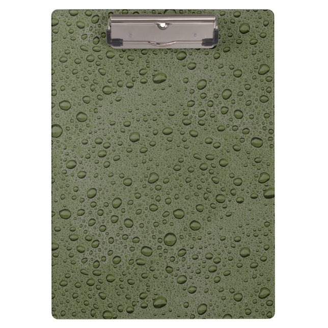 Olive-Green-Water-Tröpfchen Klemmbrett (Vorderseite)