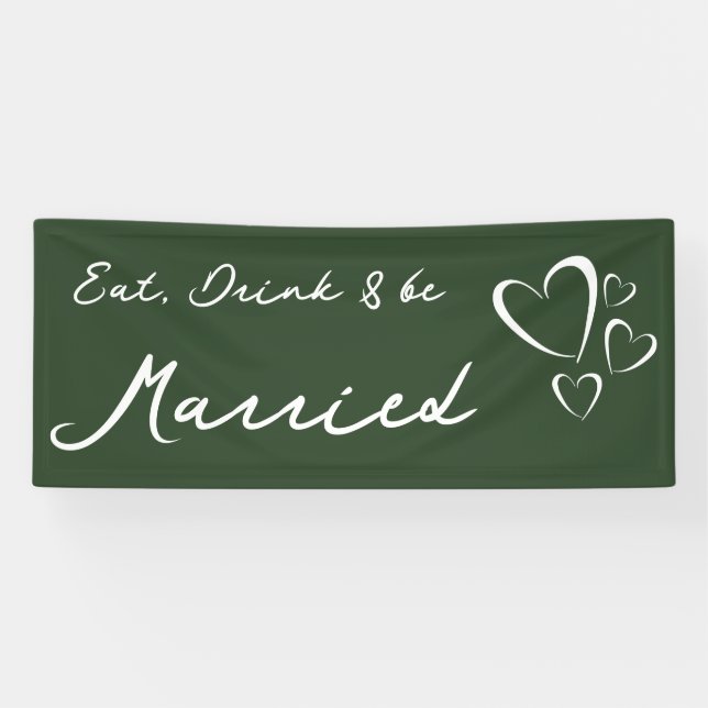 Olive Green Wedding Banner (Horizontal)