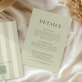 Olive Green Wedding Details Card Begleitkarte