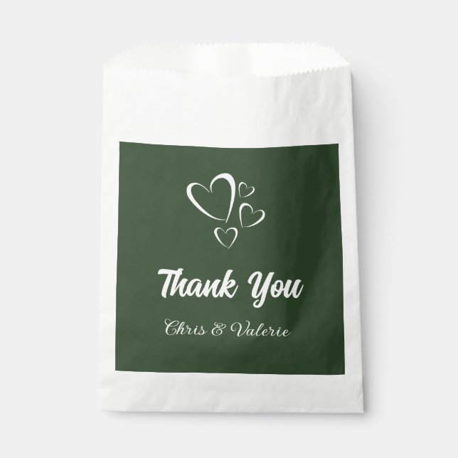 Olive Green Wedding Geschenktütchen (Vorderseite)