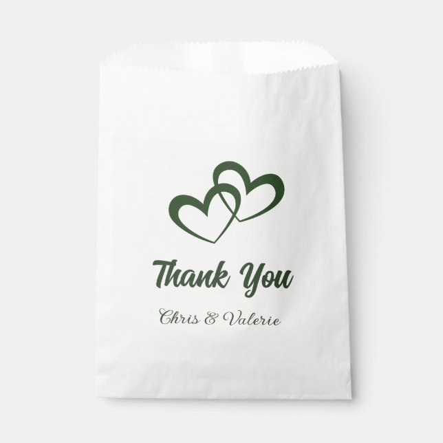 Olive Green Wedding Geschenktütchen (Vorderseite)