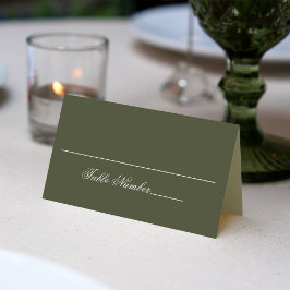 Olive Green Wedding Guest Tischnummer Platzkarte
