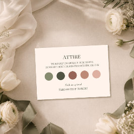 Olive Green Wedding Kleidung Gästekarte Dankeskarte