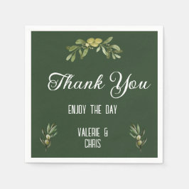 Olive Green Wedding Paper Napkin Serviette