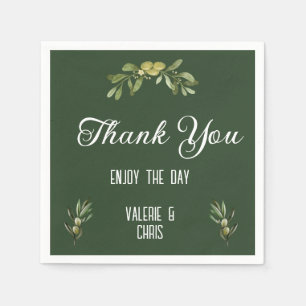 Olive Green Wedding Paper Napkin Serviette