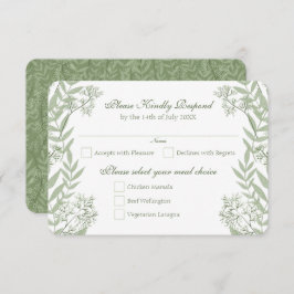 Olive Green Wedding Vintage botanische UAWG Antwor Einladung