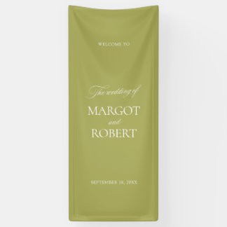 Olive Green Wedding Welcome Sign Banner